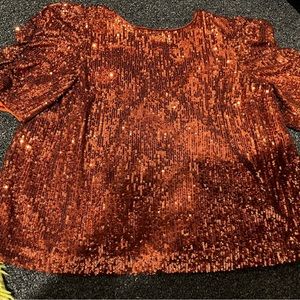 anthropologie marie copper sequin blouse